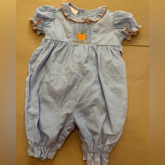 Petit Bebe Smocked Pumpkin Thanksgiving 3M - Picture 4 of 4